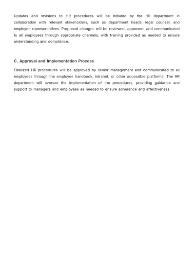 Free Spa HR Procedure Template to Edit Online