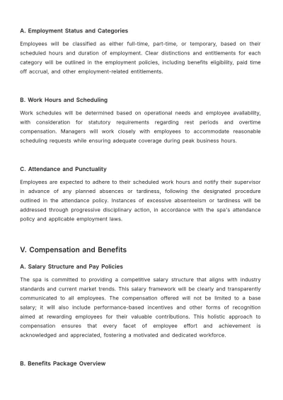 Free Spa HR Procedure Template to Edit Online