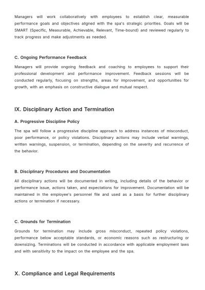 Free Spa HR Procedure Template to Edit Online