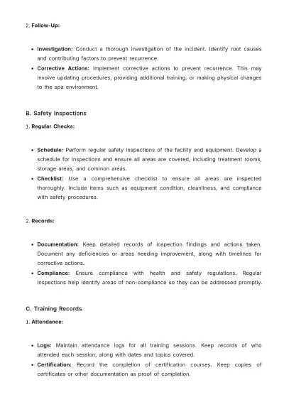 Free Spa Safe Work Procedure Template to Edit Online