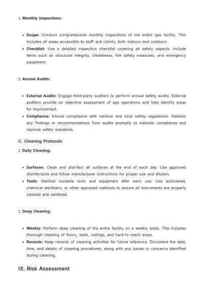 Free Spa Safe Work Procedure Template to Edit Online