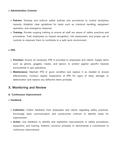Free Spa Safe Work Procedure Template to Edit Online