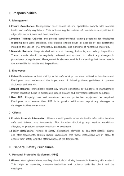 Free Spa Safe Work Procedure Template to Edit Online