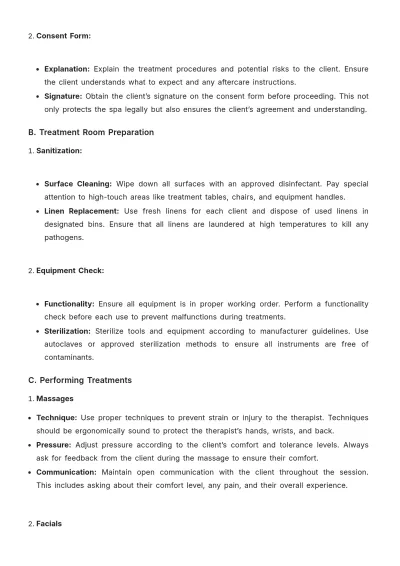 Free Spa Safe Work Procedure Template to Edit Online