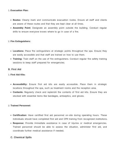 Free Spa Safe Work Procedure Template to Edit Online