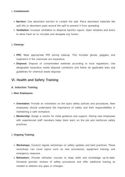 Free Spa Safe Work Procedure Template to Edit Online