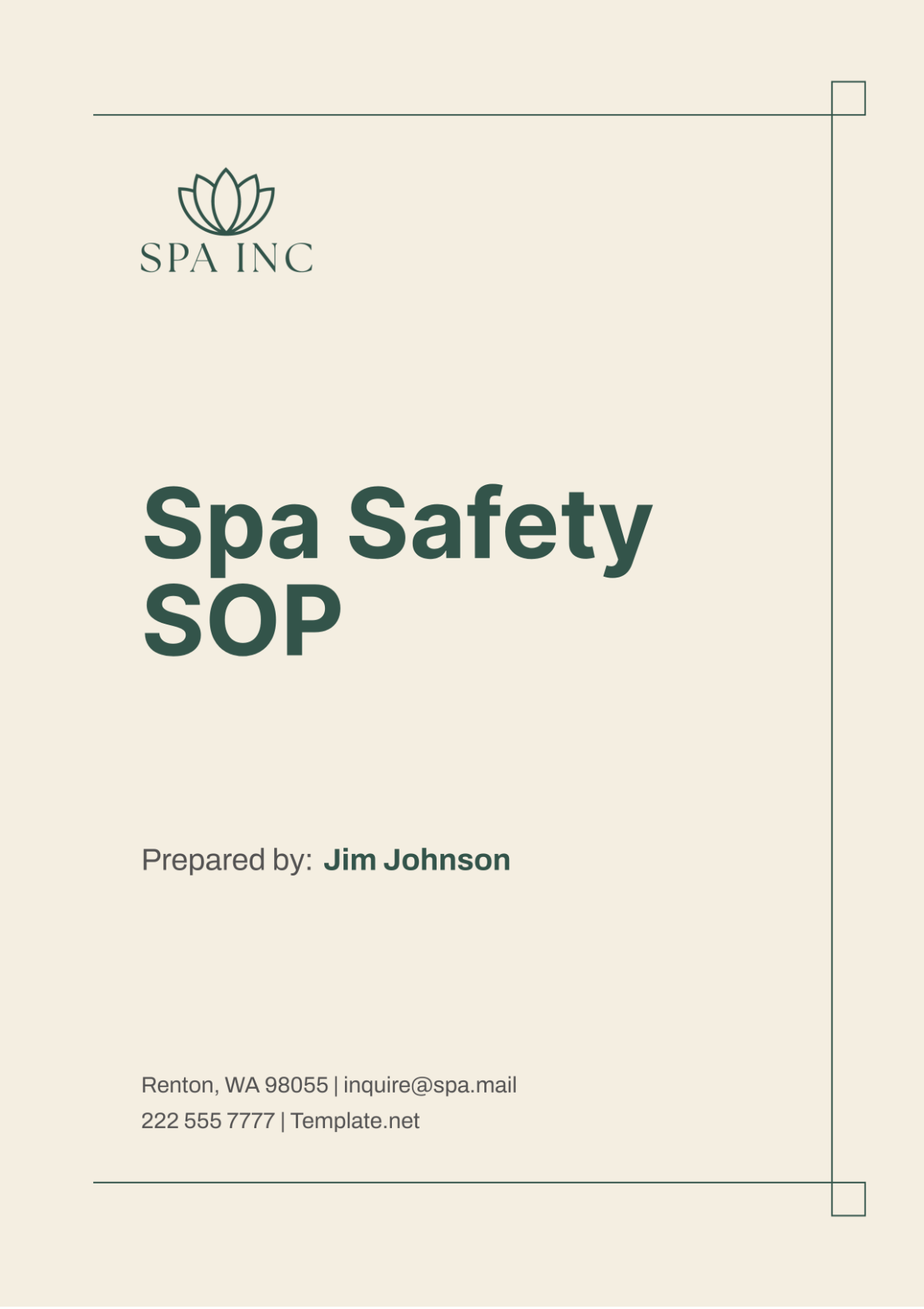 Spa Safety SOP Template - Edit Online & Download