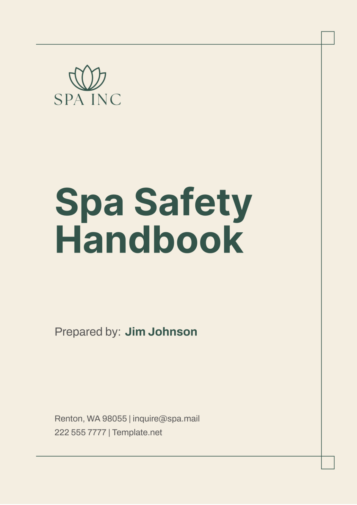 Spa Safety Handbook Template - Edit Online & Download