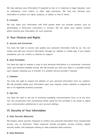 Free Spa Privacy Policy Template to Edit Online