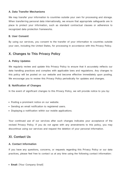 Free Spa Privacy Policy Template to Edit Online