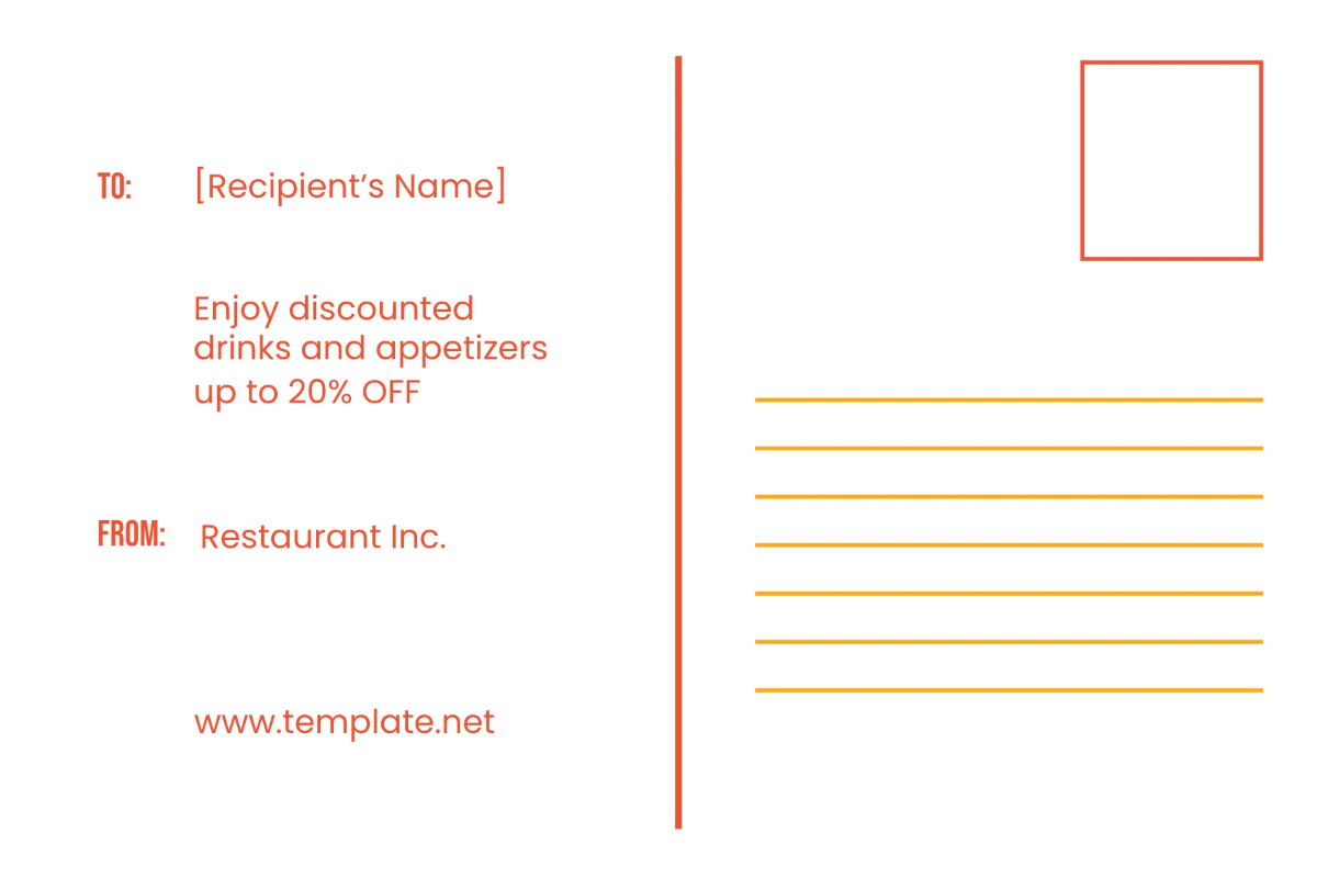 Free Happy Hour Restaurant Postcard Template to Edit Online