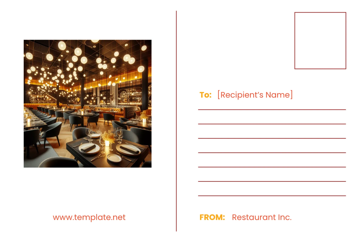 Free Restaurant Postcard Template to Edit Online