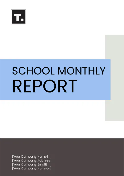 Free School Monthly Report Template to Edit Online