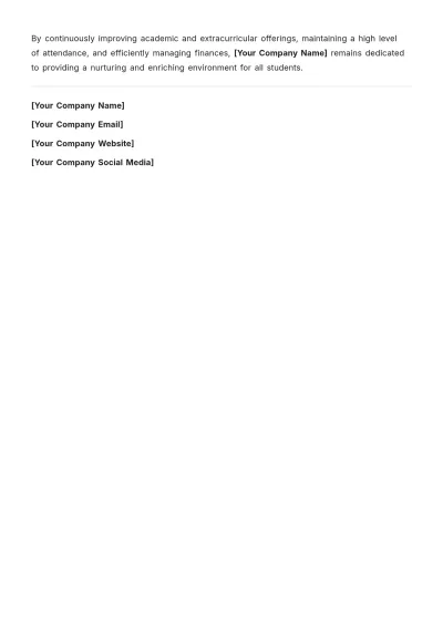 Free School Monthly Report Template to Edit Online