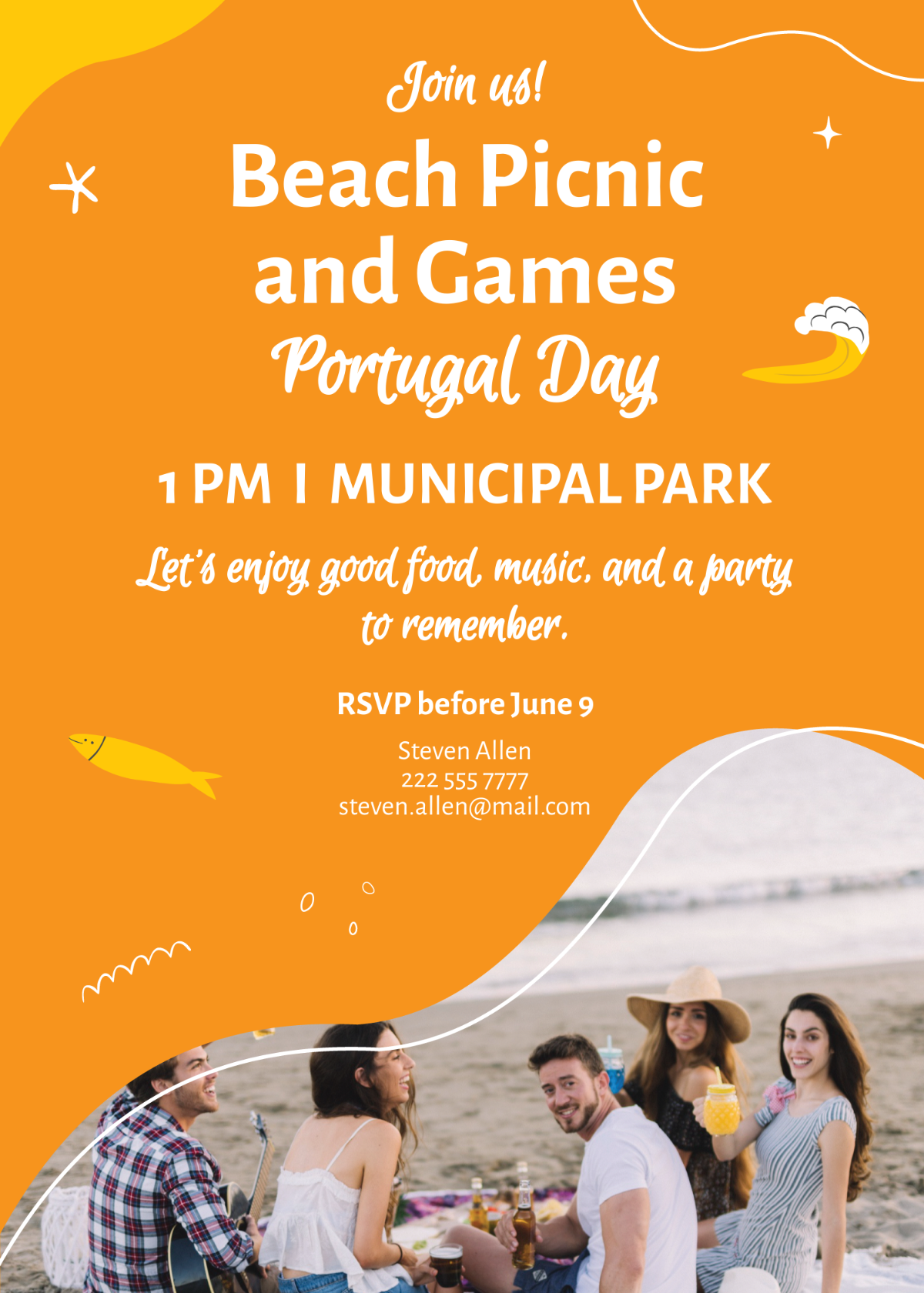 Portugal Day Invitation Card Template - Edit Online & Download