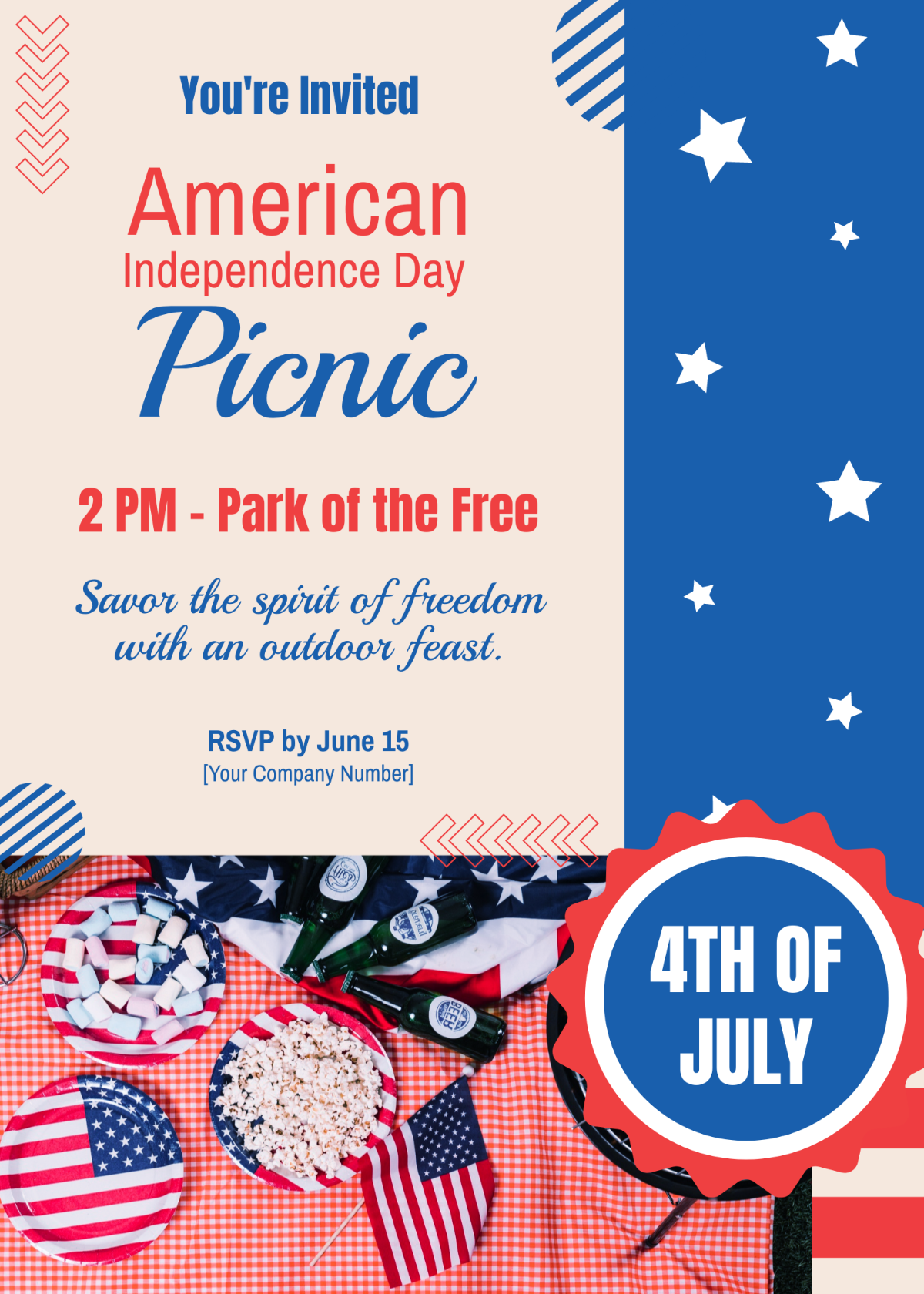 4th of July Picnic Invitation