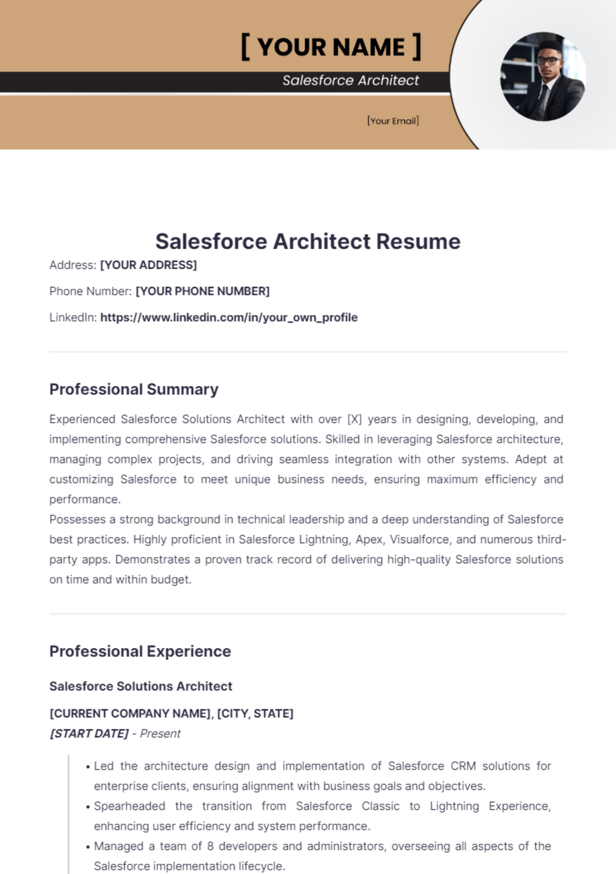 Salesforce Architect Resume - Edit Online & Download