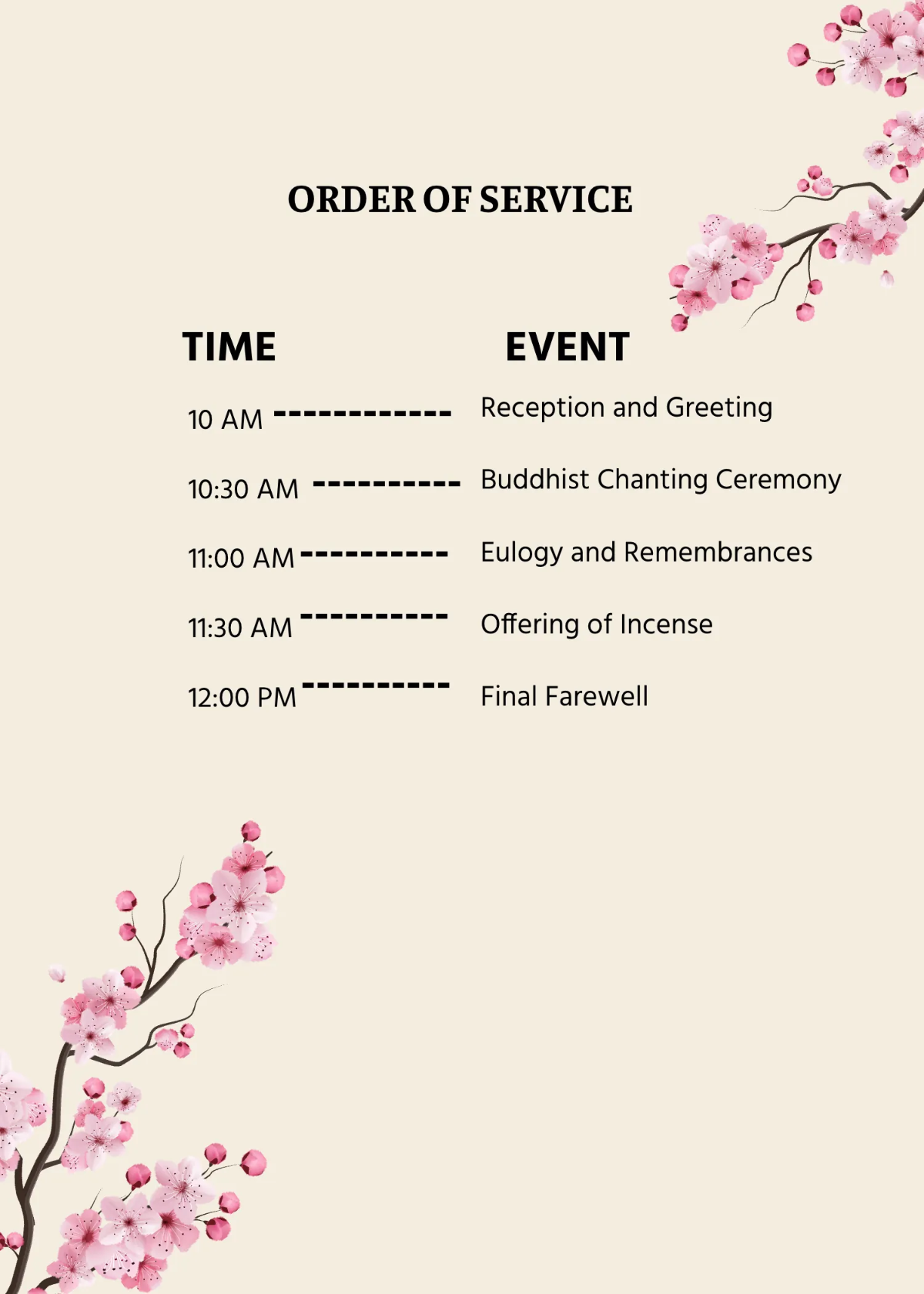 Free Japanese Funeral Invitation Template to Edit Online