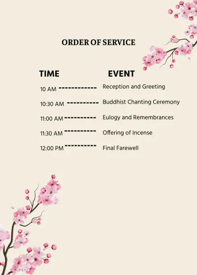 Free Japanese Funeral Invitation Template to Edit Online
