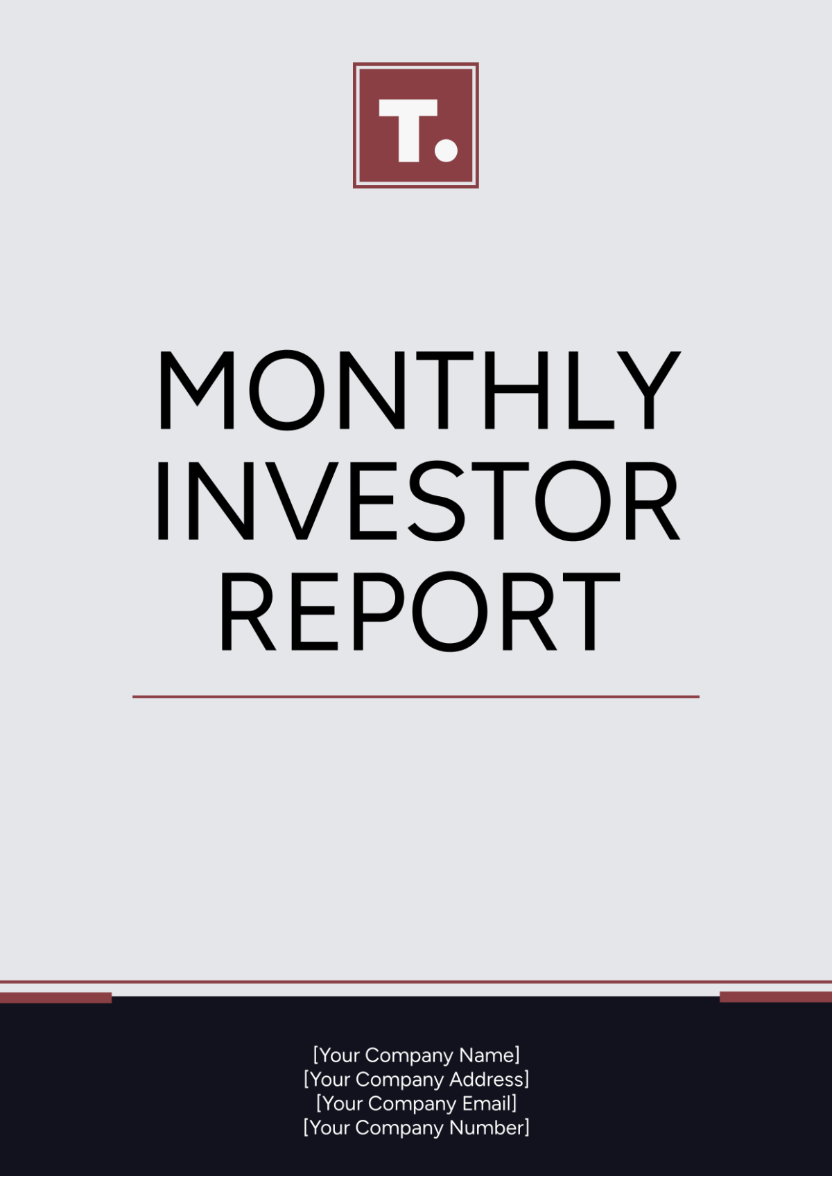 Free Monthly Investor Report Template to Edit Online