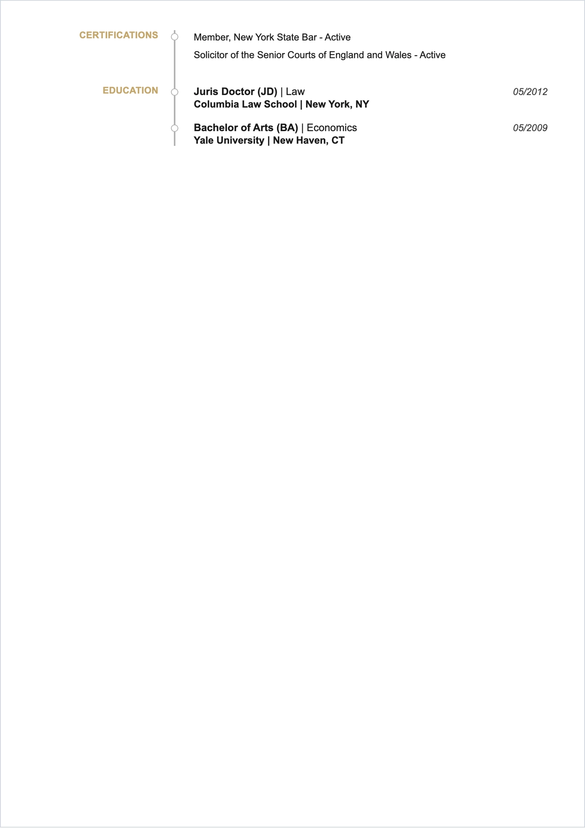Free Finance Lawyer ATS Resume Template, AI Resume Builder