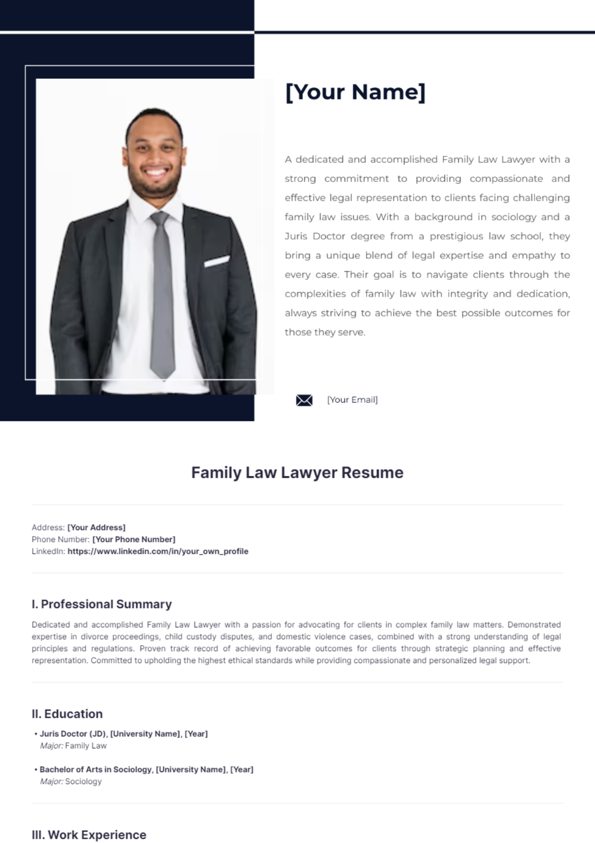 Family Law Lawyer Resume - Edit Online & Download