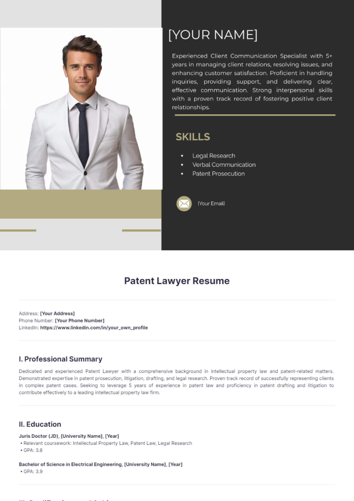 Patent Lawyer Resume - Edit Online & Download