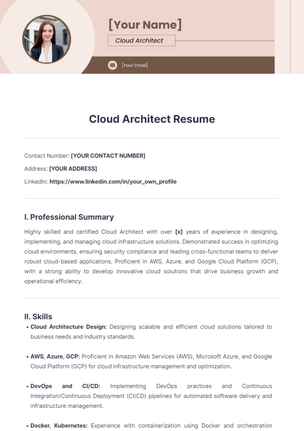 Cloud Architect Resume - Edit Online & Download Example | Template.net