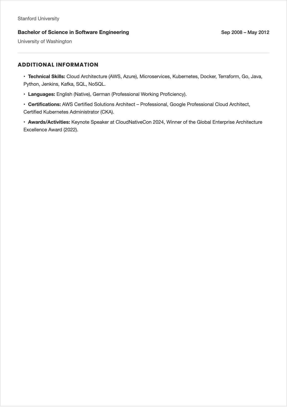 Free Software Architect ATS Resume Template, AI Resume Builder
