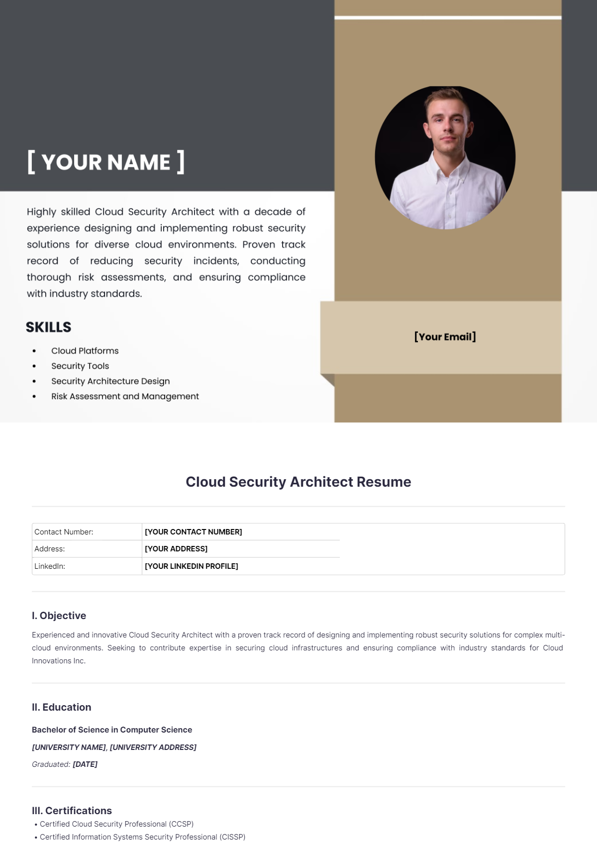 Cloud Security Architect Resume - Edit Online & Download