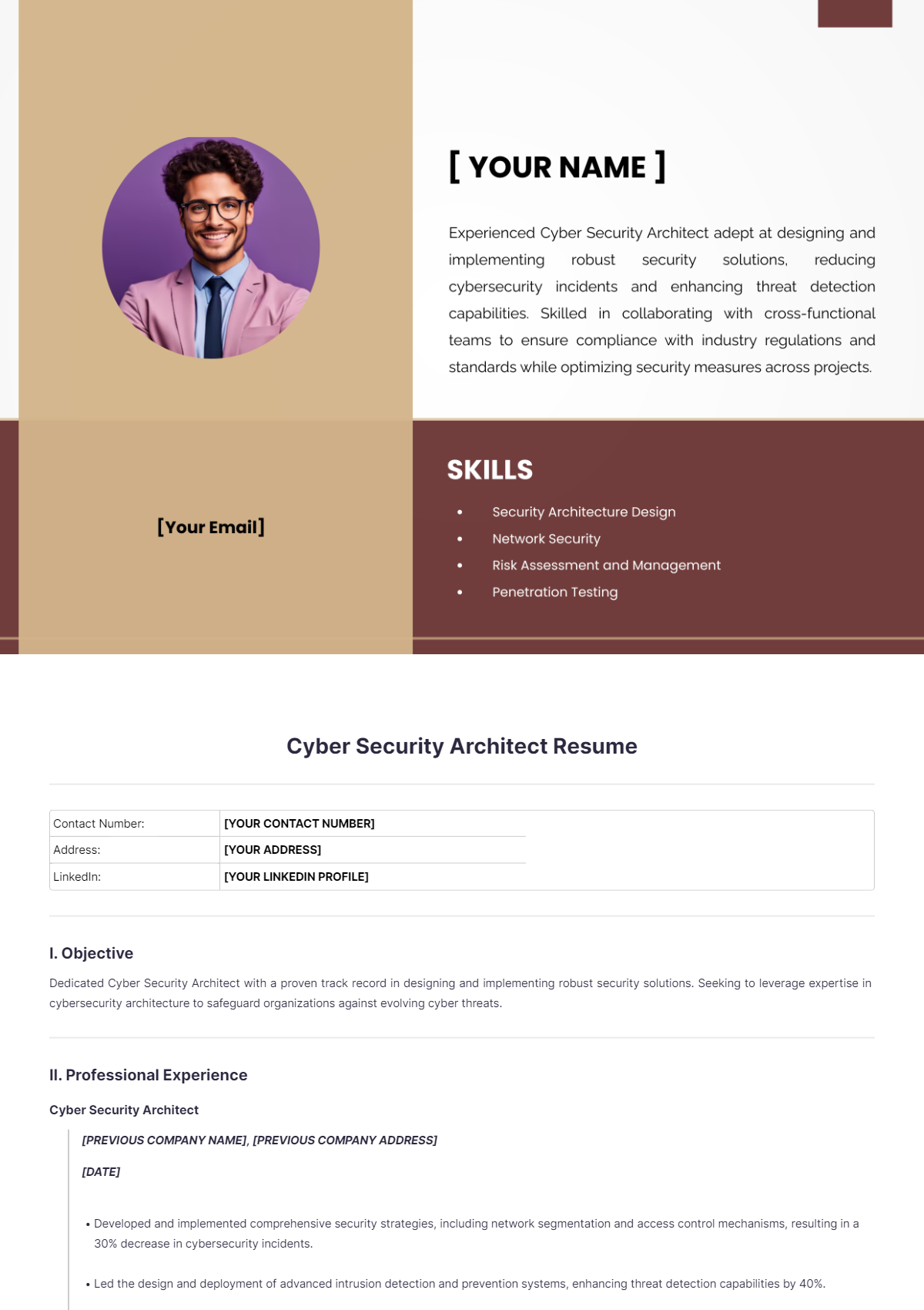 Cyber Security Architect Resume - Edit Online & Download