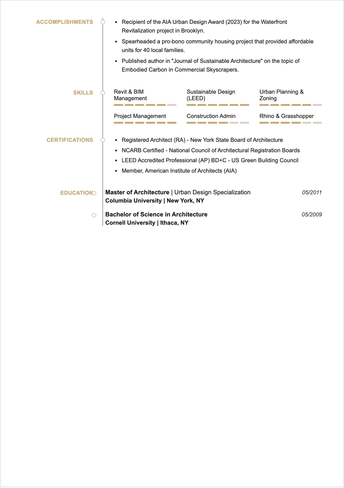 Free Architect Professional ATS Resume Template, AI Resume Builder