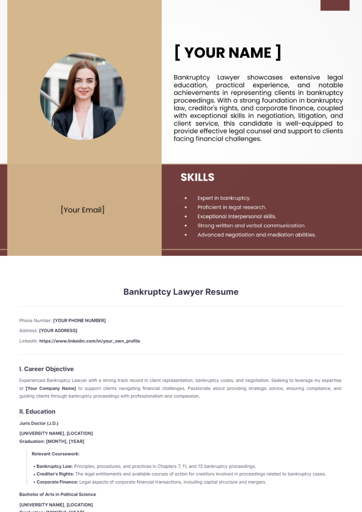 Bankruptcy Lawyer Resume - Edit Online & Download