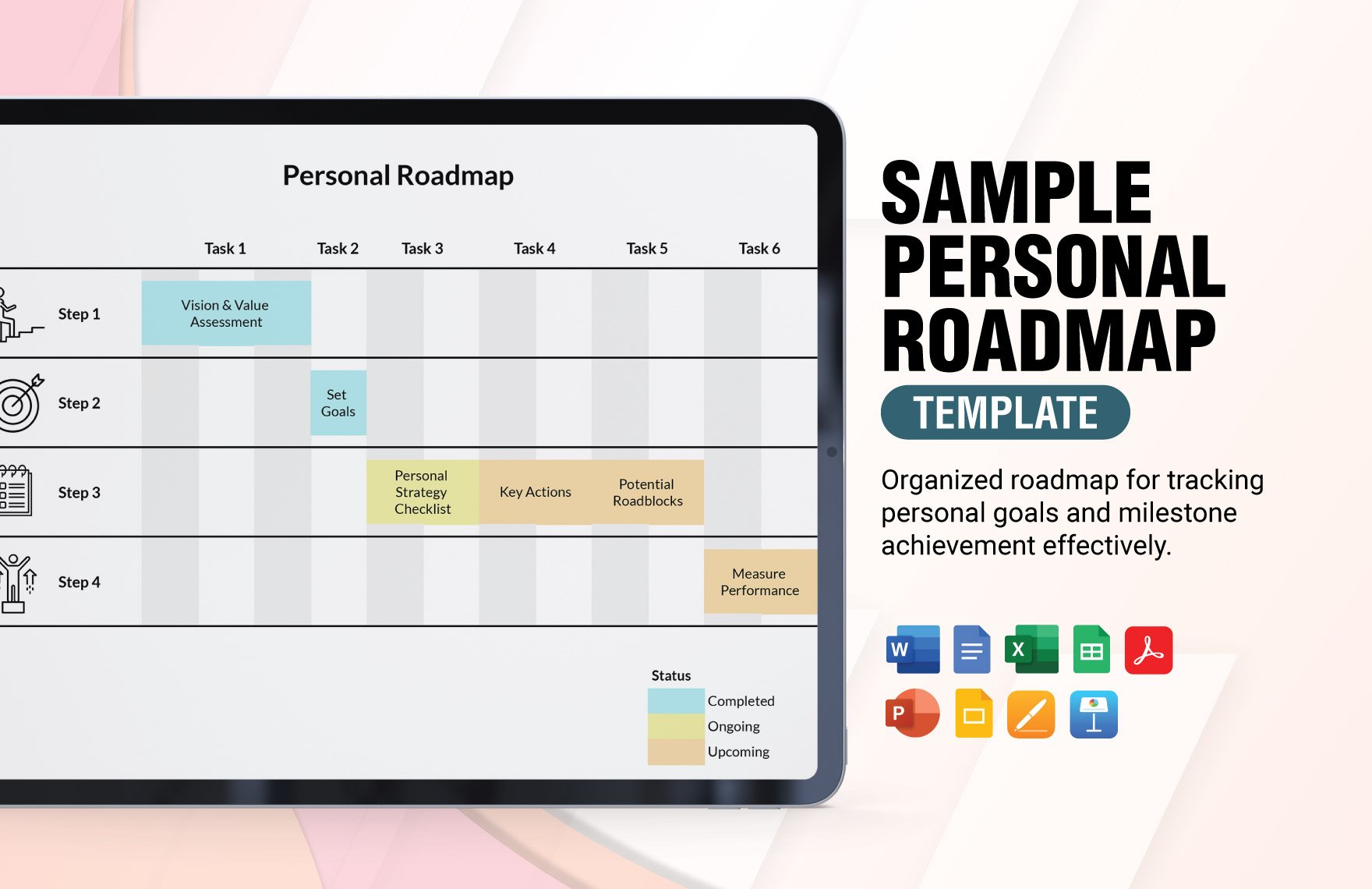 Sample Personal Roadmap Template in Word, Google Docs, Excel, PDF, Google Sheets, Apple Pages, PowerPoint, Google Slides, Apple Keynote