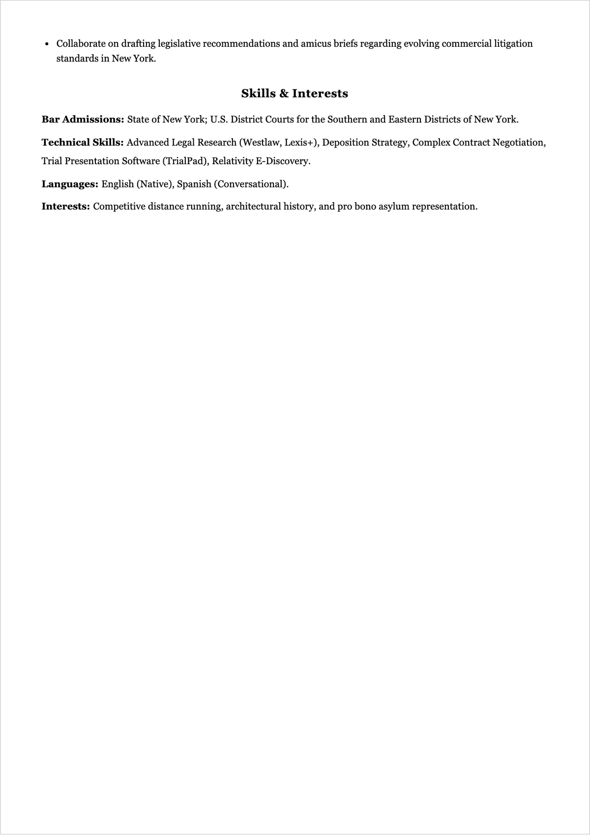 Free Blank Lawyer ATS Resume Template, AI Resume Builder