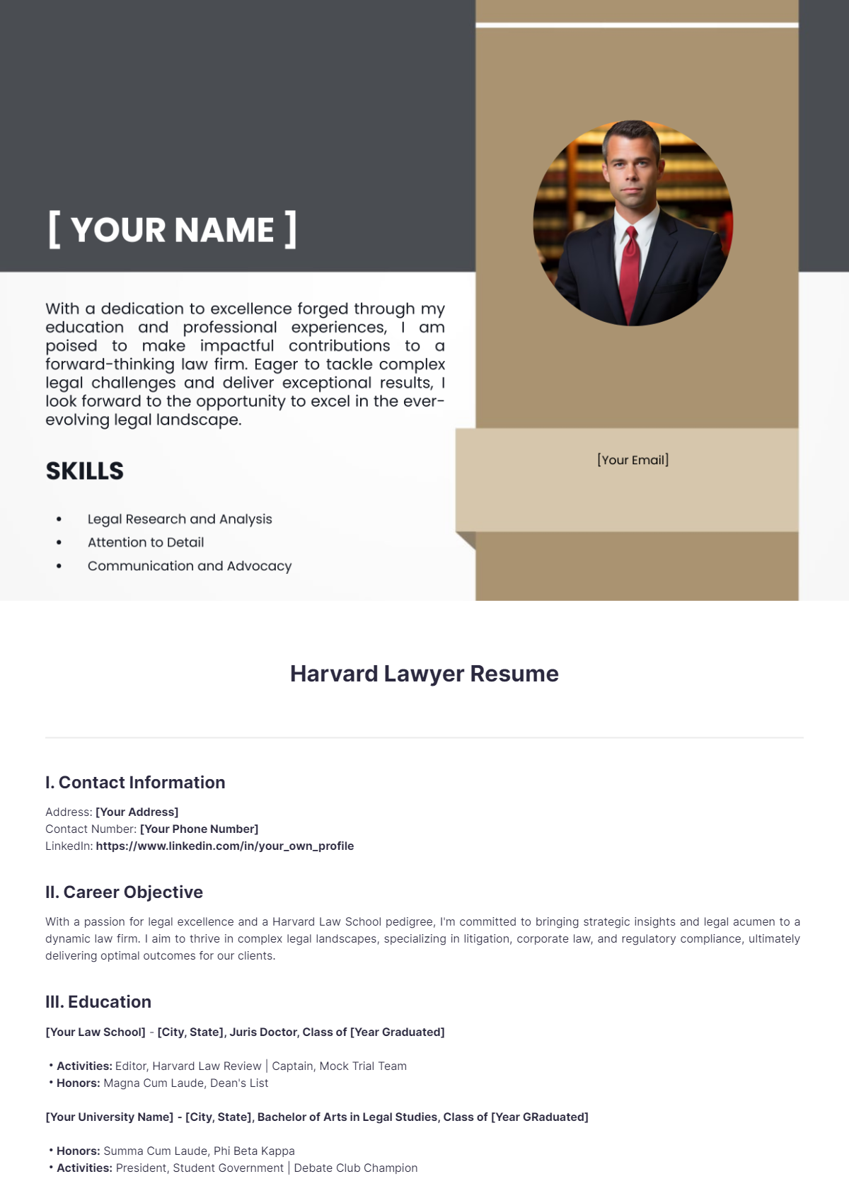 Harvard Lawyer Resume - Edit Online & Download