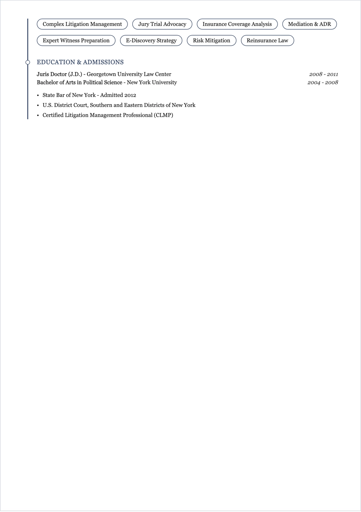 Free Insurance Lawyer ATS Resume Template, AI Resume Builder