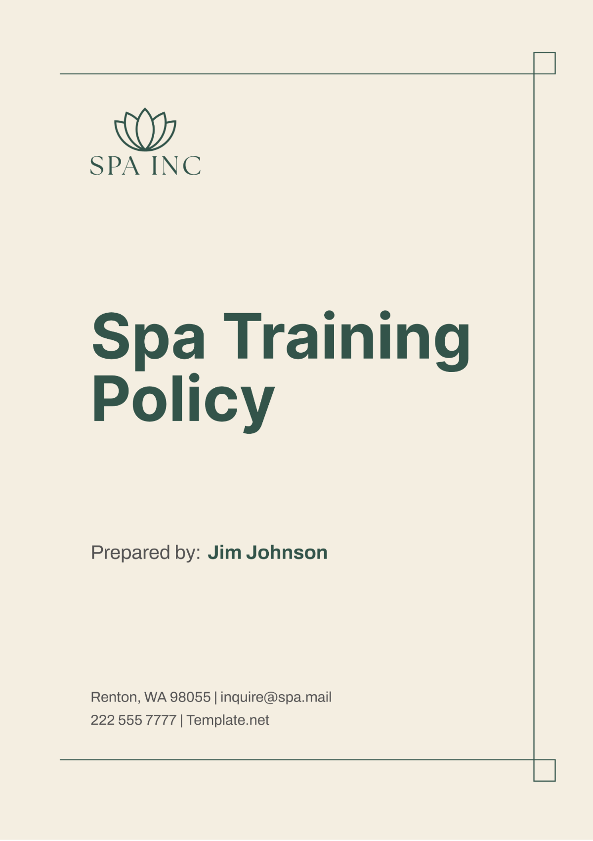 Spa Training Policy Template - Edit Online & Download