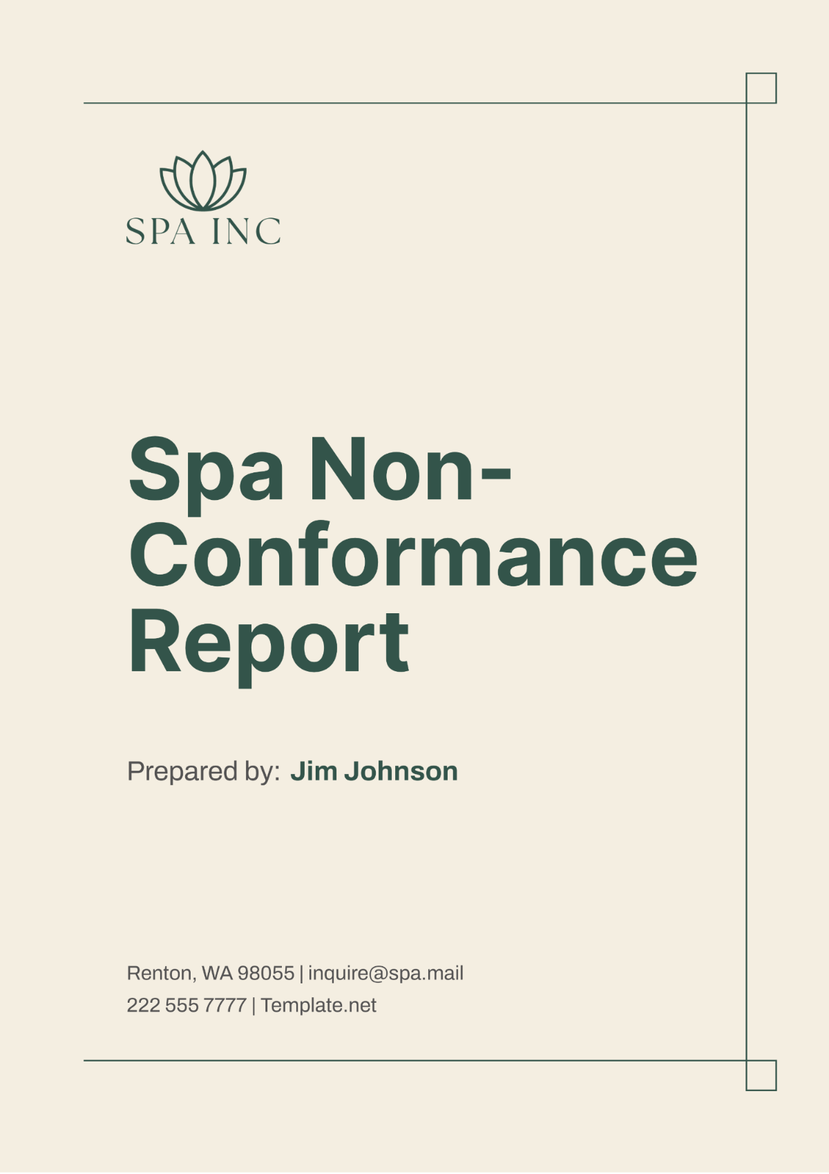 Spa Non-Conformance Report Template - Edit Online & Download