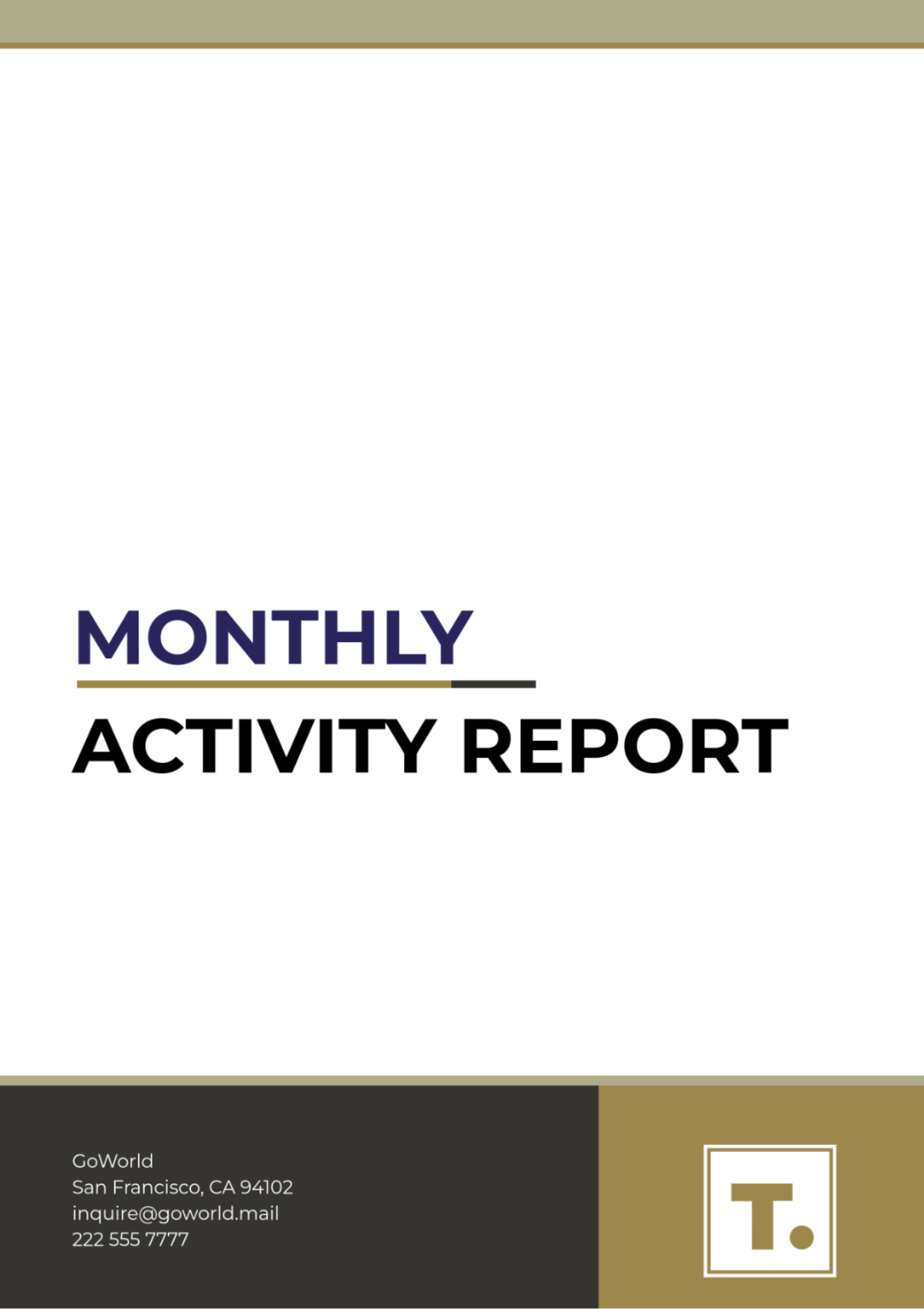 Monthly Activity Report Template - Edit Online & Download