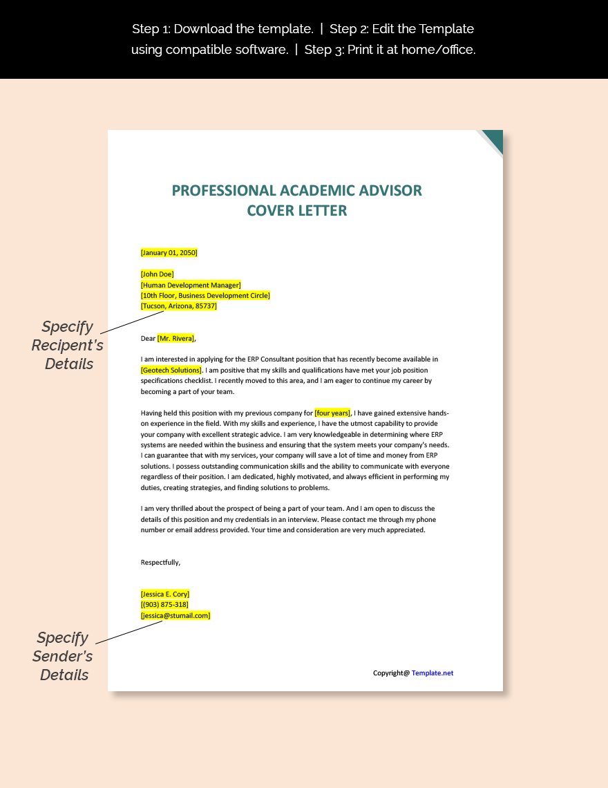 academic advisor cover letter jobhero