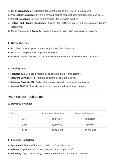 Free Sample Business Plan Report Template to Edit Online