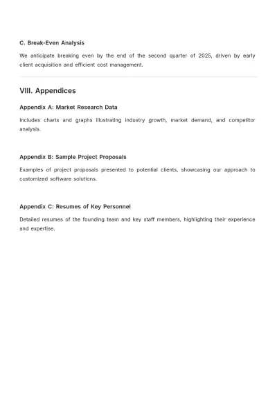 Free Sample Business Plan Report Template to Edit Online