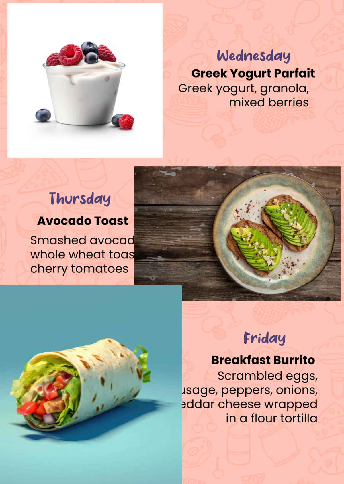 Free Weekly Breakfast Menu Template to Edit Online