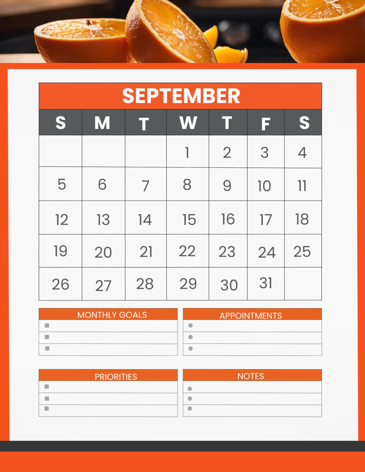 Free Restaurant Monthly Planner Template to Edit Online