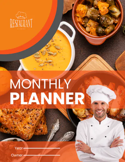 Free Restaurant Monthly Planner Template to Edit Online