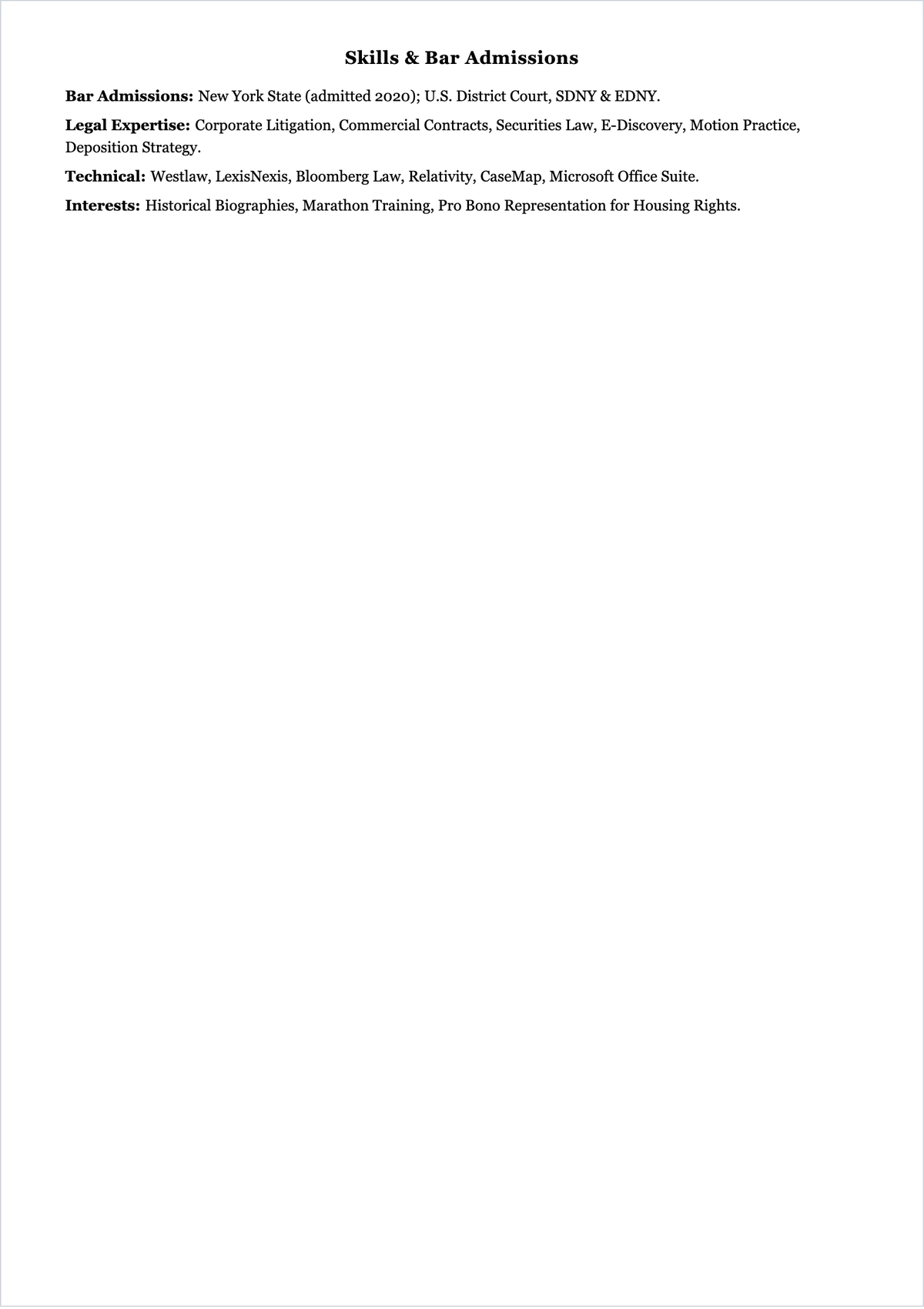 Free Professional Associate Lawyer ATS Resume Template