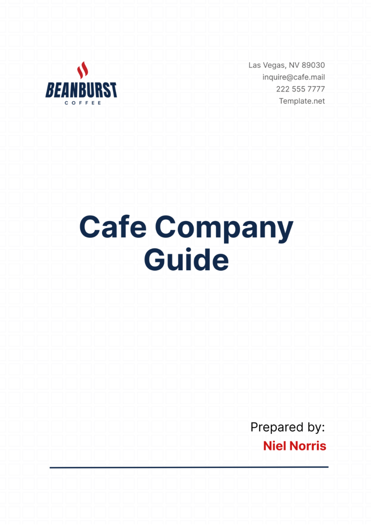 Cafe Company Guide Template - Edit Online & Download