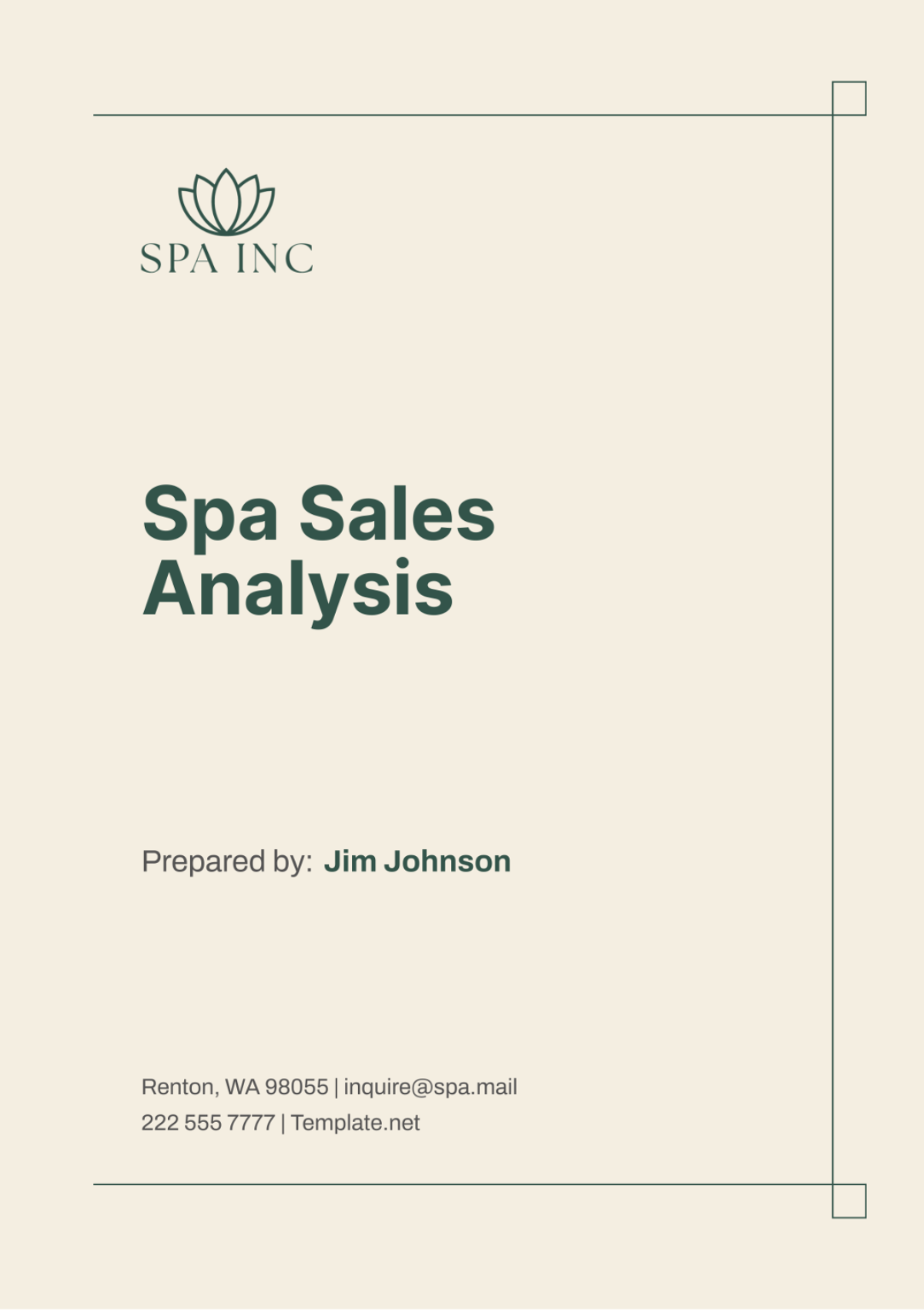 Spa Sales Analysis Template - Edit Online & Download