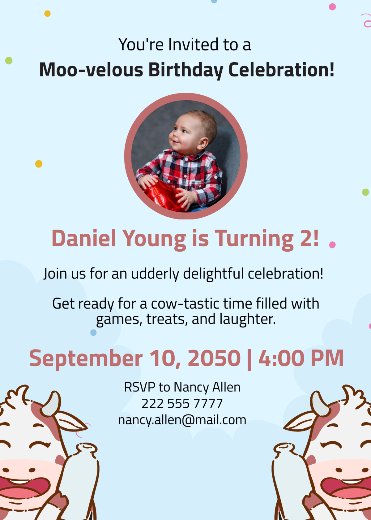 Holy Cow Birthday Invitation Template - Edit Online & Download